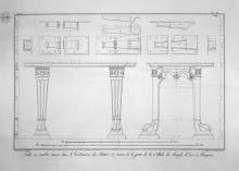 Копия картины "marble table found in the triclinium of the priests, and bolt the door of the cell of the temple of isis (inc. in outline)" художника "пиранези джованни баттиста"