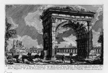 Репродукция картины "the roman antiquities, t. 1, plate xxvi. arch of gallienus." художника "пиранези джованни баттиста"
