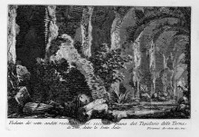 Репродукция картины "the roman antiquities, t. 1, plate xxvii. the seven halls." художника "пиранези джованни баттиста"