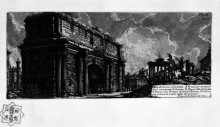 Репродукция картины "the roman antiquities, t. 1, plate xxxi. arch of septimius severus." художника "пиранези джованни баттиста"