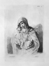 Картина "the virgin and child in half-figure in her arms, from guercino" художника "пиранези джованни баттиста"