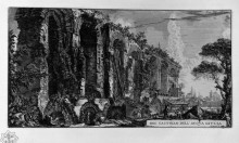 Картина "perspective of the ruins of the aqueduct" художника "пиранези джованни баттиста"