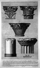 Репродукция картины "pieces of columns and capitals" художника "пиранези джованни баттиста"