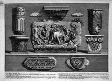 Копия картины "pieces of columns, capitals, fragments of marble friezes and ornaments" художника "пиранези джованни баттиста"
