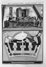 Репродукция картины "plan and elevation of the castle ruins stripped of any building addition" художника "пиранези джованни баттиста"