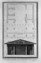 Копия картины "plan and elevation of the second temple tuscan vitruvius" художника "пиранези джованни баттиста"