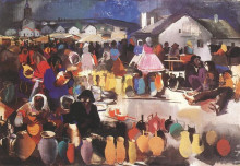 Копия картины "market of ceramics" художника "аба-новак вильмош"