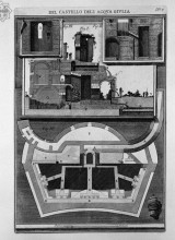 Репродукция картины "plan and vertical sections of the castle" художника "пиранези джованни баттиста"