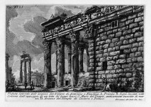 Репродукция картины "the roman antiquities, t. 1, plate xxxi. temple of antonius and faustina." художника "пиранези джованни баттиста"