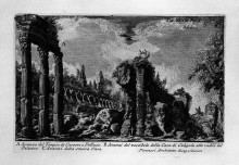 Картина "the roman antiquities, t. 1, plate xxxiii. ruins of the temple of castor and pollux." художника "пиранези джованни баттиста"