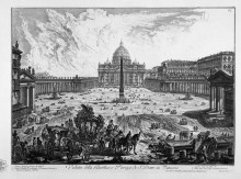 Картина "porch view of the insignia vatican basilica and piazza adjacent coll`ampio" художника "пиранези джованни баттиста"