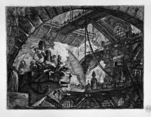 Репродукция картины "prisoners on a projecting platform" художника "пиранези джованни баттиста"