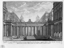 Репродукция картины "prospect of a royal courtyard with a loggia in the middle" художника "пиранези джованни баттиста"