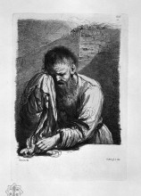 Репродукция картины "old weeping (half length) by guercino" художника "пиранези джованни баттиста"