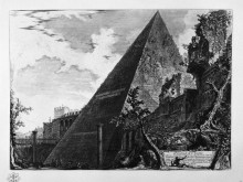 Копия картины "pyramid of caius cestius" художника "пиранези джованни баттиста"
