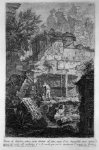 Репродукция картины "ruins of an ancient tomb placed before other ruins of an aqueduct" художника "пиранези джованни баттиста"