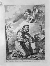 Репродукция картины "st. francis in prayer" художника "пиранези джованни баттиста"