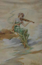 Картина "muse de la musique" художника "аббема луиза"