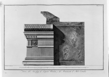 Репродукция картины "side of the sarcophagus of scipio barbato and the monument of cornelia hall" художника "пиранези джованни баттиста"