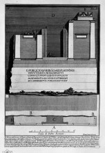 Репродукция картины "the roman antiquities, t. 2, plate iv. plan and elevation of the `surplus of wall in the tomb of c. poblicio at the foot of the capitol in a place called macel de `corvi." художника "пиранези джованни баттиста"