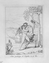 Репродукция картины "symbolic struggle of cupid and pan" художника "пиранези джованни баттиста"