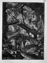 Репродукция картины "the drawbridge" художника "пиранези джованни баттиста"