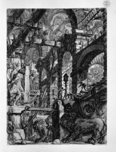 Репродукция картины "the lion bas-reliefs" художника "пиранези джованни баттиста"