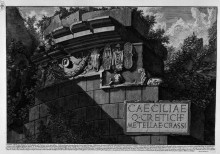 Копия картины "the roman antiquities, t. 3, plate li. part of the facade of the tomb of cecilia metella take ornaments that exist today." художника "пиранези джованни баттиста"