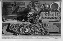 Картина "the roman antiquities, t. 3, plate liii. marble urn with a lid found in the mausoleum of cecilia metella." художника "пиранези джованни баттиста"