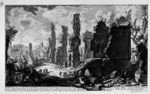 Репродукция картины "the roman antiquities, t. 3, plate viii. view the remains of `mausoleums and tombs scattered factories on the appian way, five miles from the porta s. sebastiano." художника "пиранези джованни баттиста"