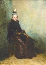 Репродукция картины "portrait de femme en manteau avec un parapluie" художника "аббема луиза"