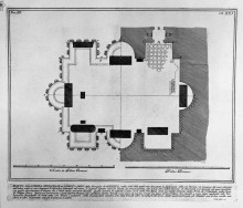 Картина "the roman antiquities, t. 3, plate xxi. plan of the burial chambers of `freedmen and servants of the family of augustus, situated on the appian way a mile from the port of st. sebastiano." художника "пиранези джованни баттиста"