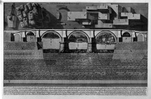 Картина "the roman antiquities, t. 4, plate v. plan of the mausoleum of hadrian and bridge st. angel." художника "пиранези джованни баттиста"
