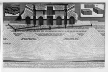 Картина "the roman antiquities, t. 4, plate viii. cutaway view of the mausoleum of hadrian and the elio bridge st. angel." художника "пиранези джованни баттиста"