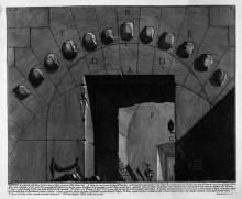 Копия картины "the roman antiquities, t. 4, plate xi. view of the underground foundation of the mausoleum of adrian`s helium." художника "пиранези джованни баттиста"