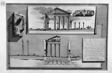 Картина "the roman antiquities, t. 4, plate xl. surplus of the front interior of the portico of octavia, his section, foundation and construction details." художника "пиранези джованни баттиста"