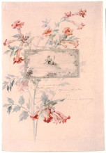 Репродукция картины "composition florale autour d’une gravure" художника "аббема луиза"