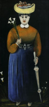 Картина "дама с цветком и зонтиком" художника "пиросмани нико"