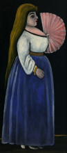 Картина "ортачальская красавица с веером" художника "пиросмани нико"