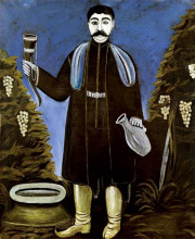 Репродукция картины "князь с рогом вина" художника "пиросмани нико"