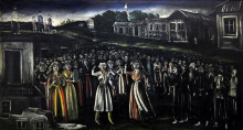 Репродукция картины "церковный праздник в картли (центральная грузия)" художника "пиросмани нико"