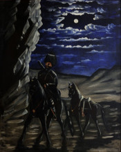 Репродукция картины "разбойник с краденой лошадью" художника "пиросмани нико"