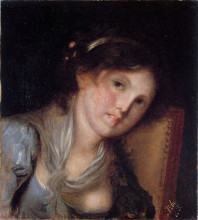 Репродукция картины "portrait of a girl" художника "ажбе антон"