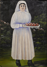 Копия картины "женщина с пасхальными яйцами" художника "пиросмани нико"