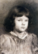 Репродукция картины "portrait of a girl" художника "ажбе антон"