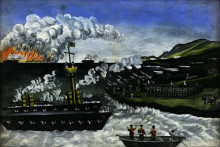 Репродукция картины "the russian-japanese war" художника "пиросмани нико"