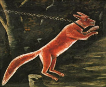 Репродукция картины "fox on chain" художника "пиросмани нико"