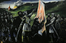 Копия картины "giorgi saakadze defending georgia from enemies" художника "пиросмани нико"