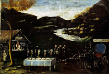 Репродукция картины "phaeton and the night feast" художника "пиросмани нико"