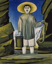 Копия картины "рыбак среди скал" художника "пиросмани нико"